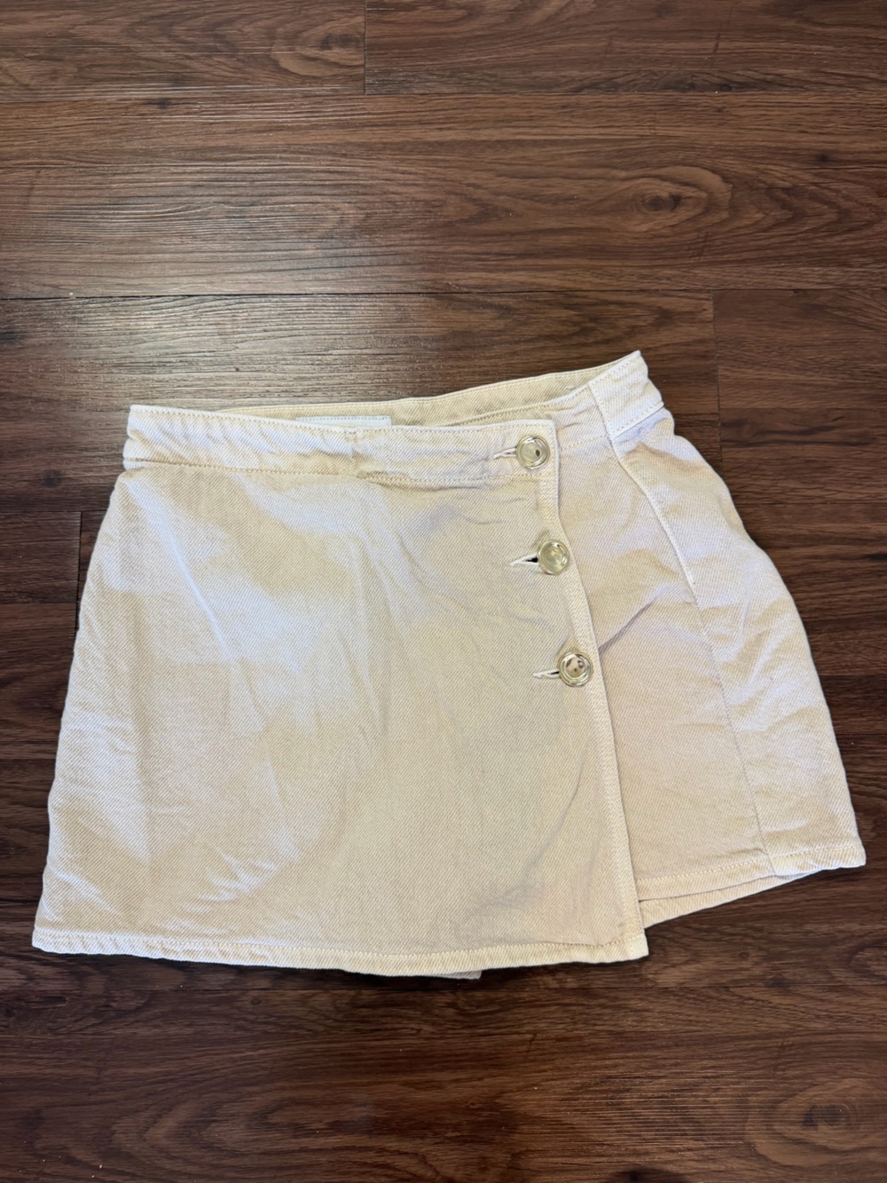 Zara Wrap Denim Skort Button-Front Shorts